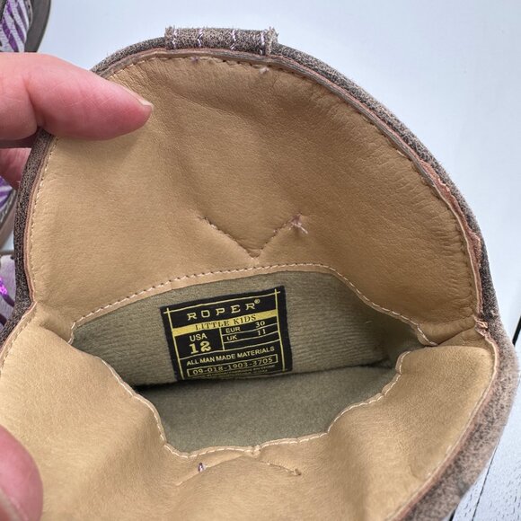 Roper Little Girl's Western Purple Metallic Zebra Square Toe Toddler Boots Sz 12 - Picture 11 of 12